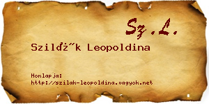 Szilák Leopoldina névjegykártya